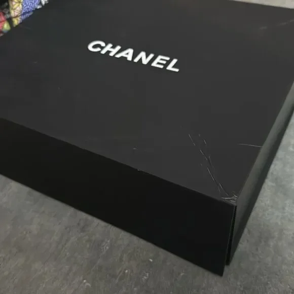 Black Gift Box with Ribbon Magnetic Flap Open Box